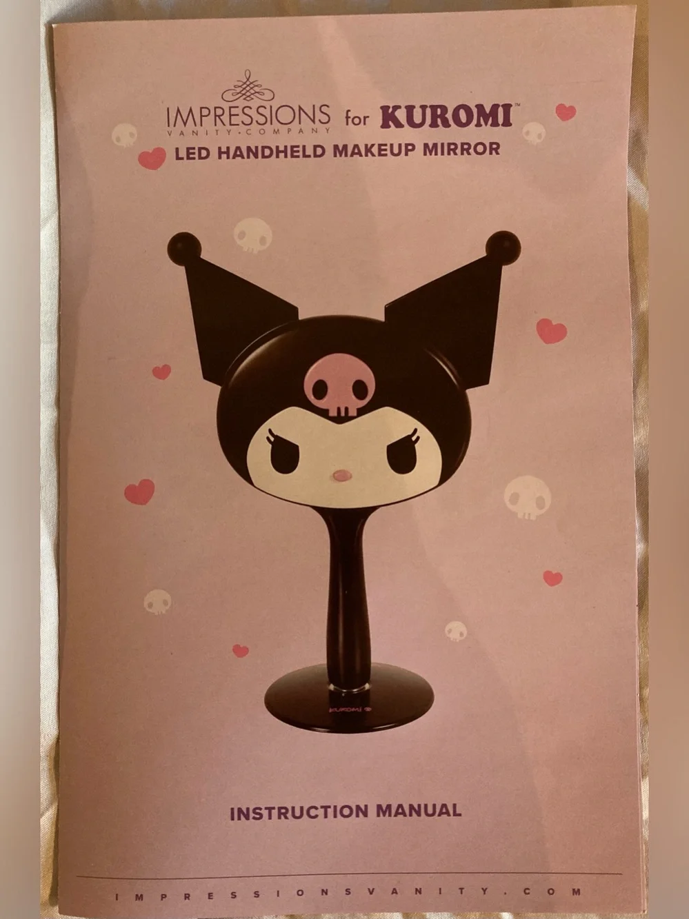 Kuromi LED Handheld Makeup Mirror w/ Magnetic Base